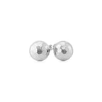14k White Gold Ball Earrings with Faceted Texture(7mm)