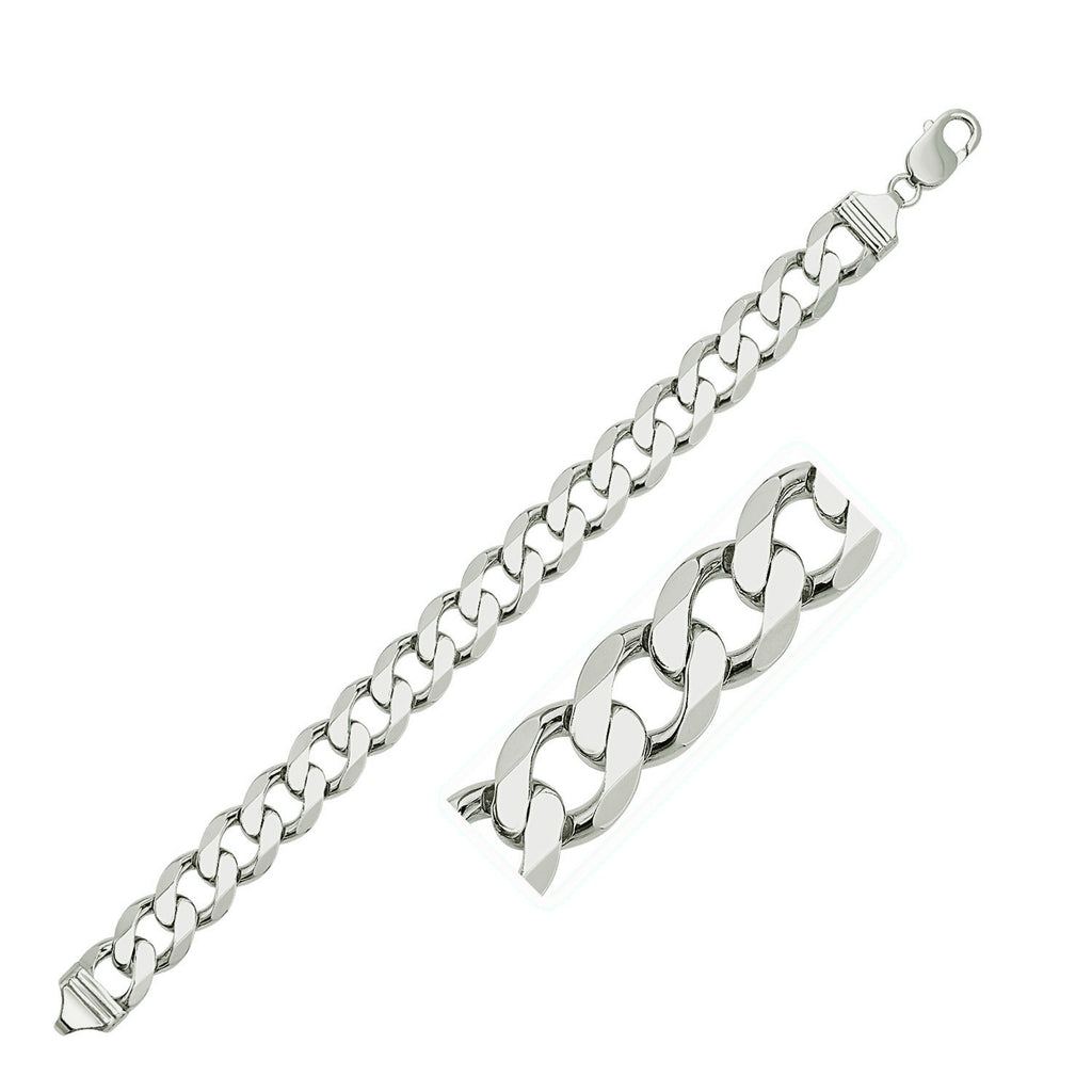 Silver Curb Style Bracelet 9"