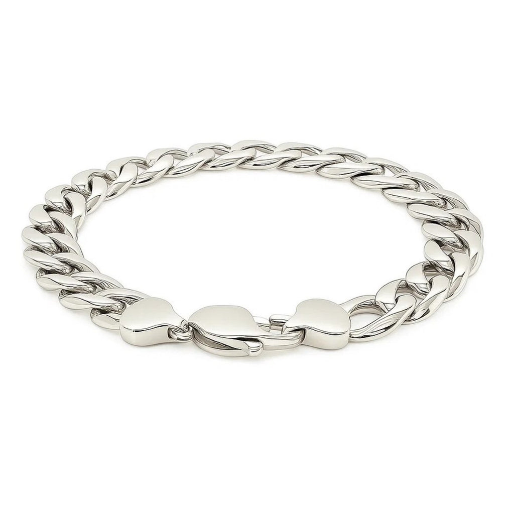 Silver Curb Style Bracelet 9"
