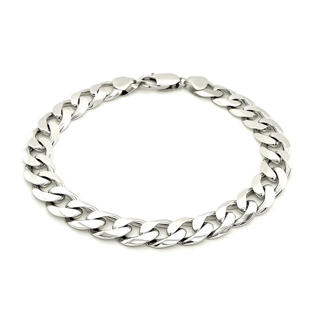 Silver Curb Style Bracelet 9"