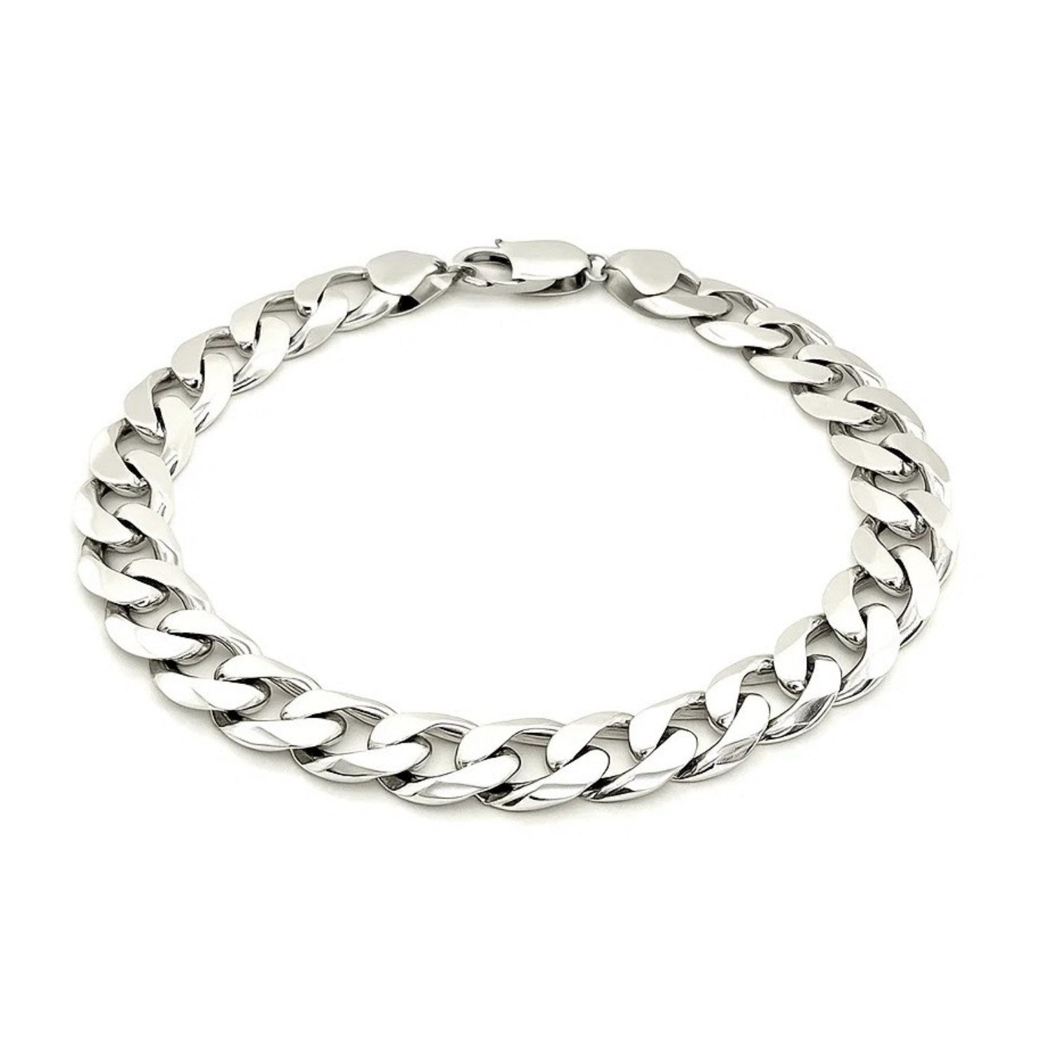 Silver Curb Style Bracelet 9"