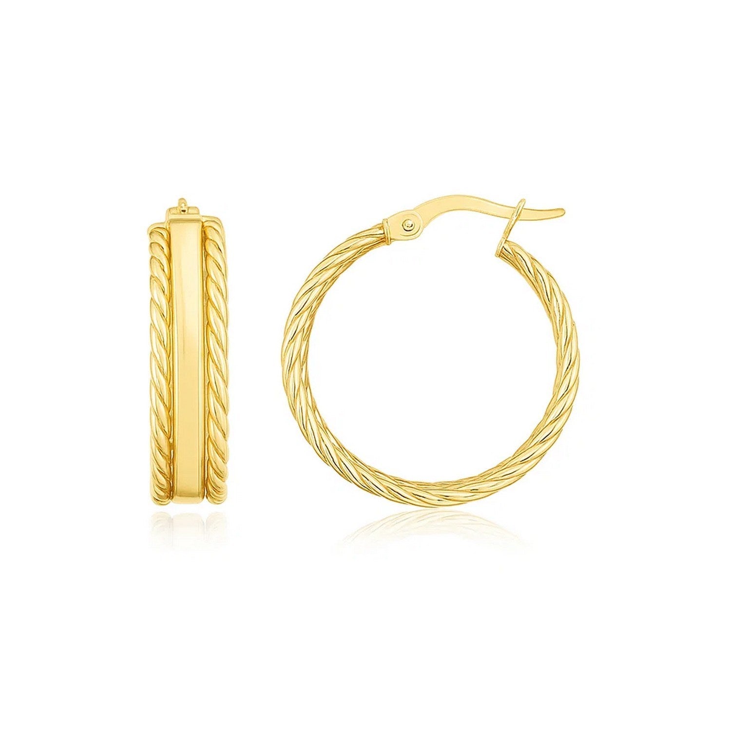 Gold Triple Row Hoop Earrings