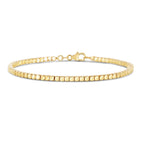 14k Yellow Gold High Polish Bead Cuff Bangle (2.40 mm)