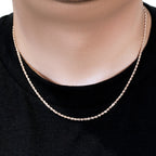 14k Rose Gold Solid Diamond Cut Rope Chain (2.30 mm)