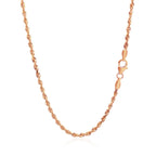 14k Rose Gold Solid Diamond Cut Rope Chain (2.30 mm)