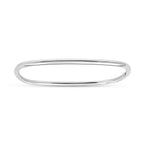 Sterling Silver Rhodium Plated Square Slip On Bangle (3.00 mm)