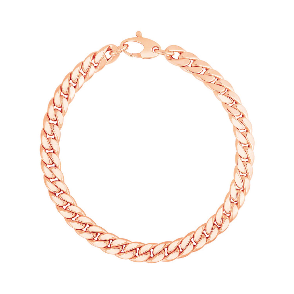 14K Rose Gold Ladies Cuban Link Bracelet (5.90 mm)