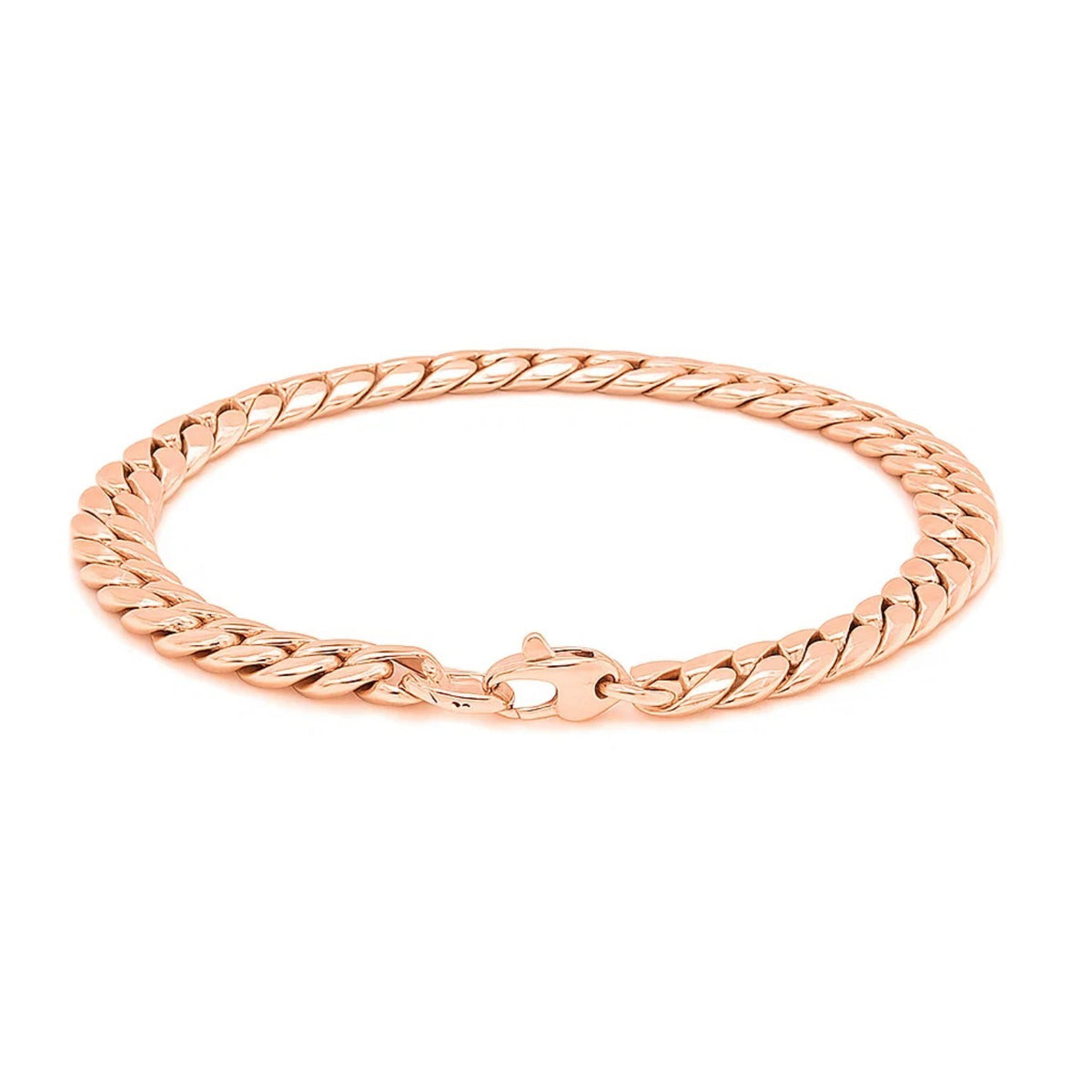 14K Rose Gold Ladies Cuban Link Bracelet (5.90 mm)