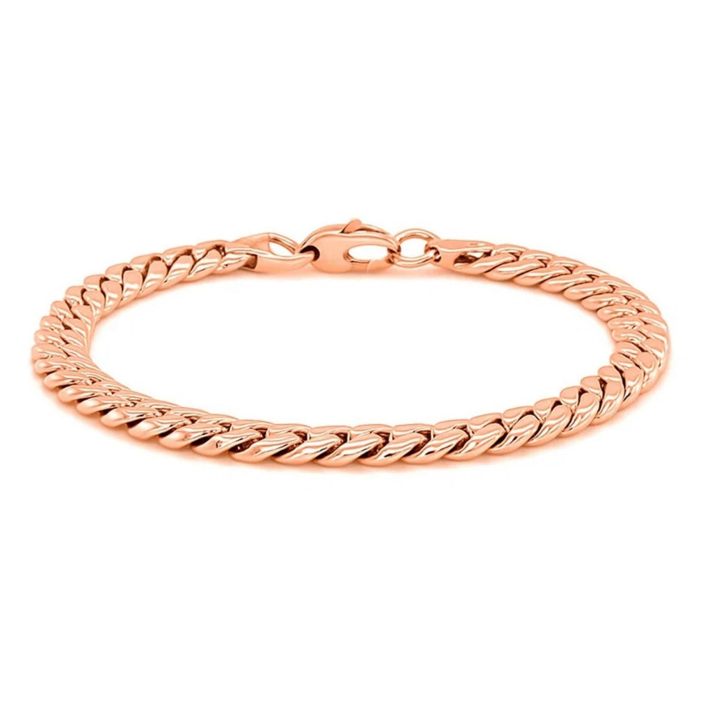14K Rose Gold Ladies Cuban Link Bracelet (5.90 mm)