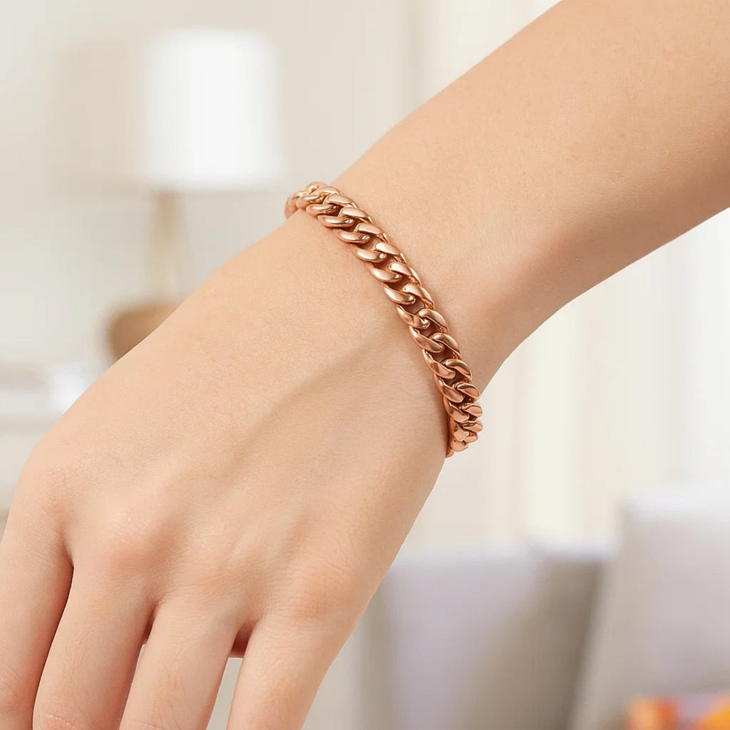 14K Rose Gold Ladies Cuban Link Bracelet (5.90 mm)