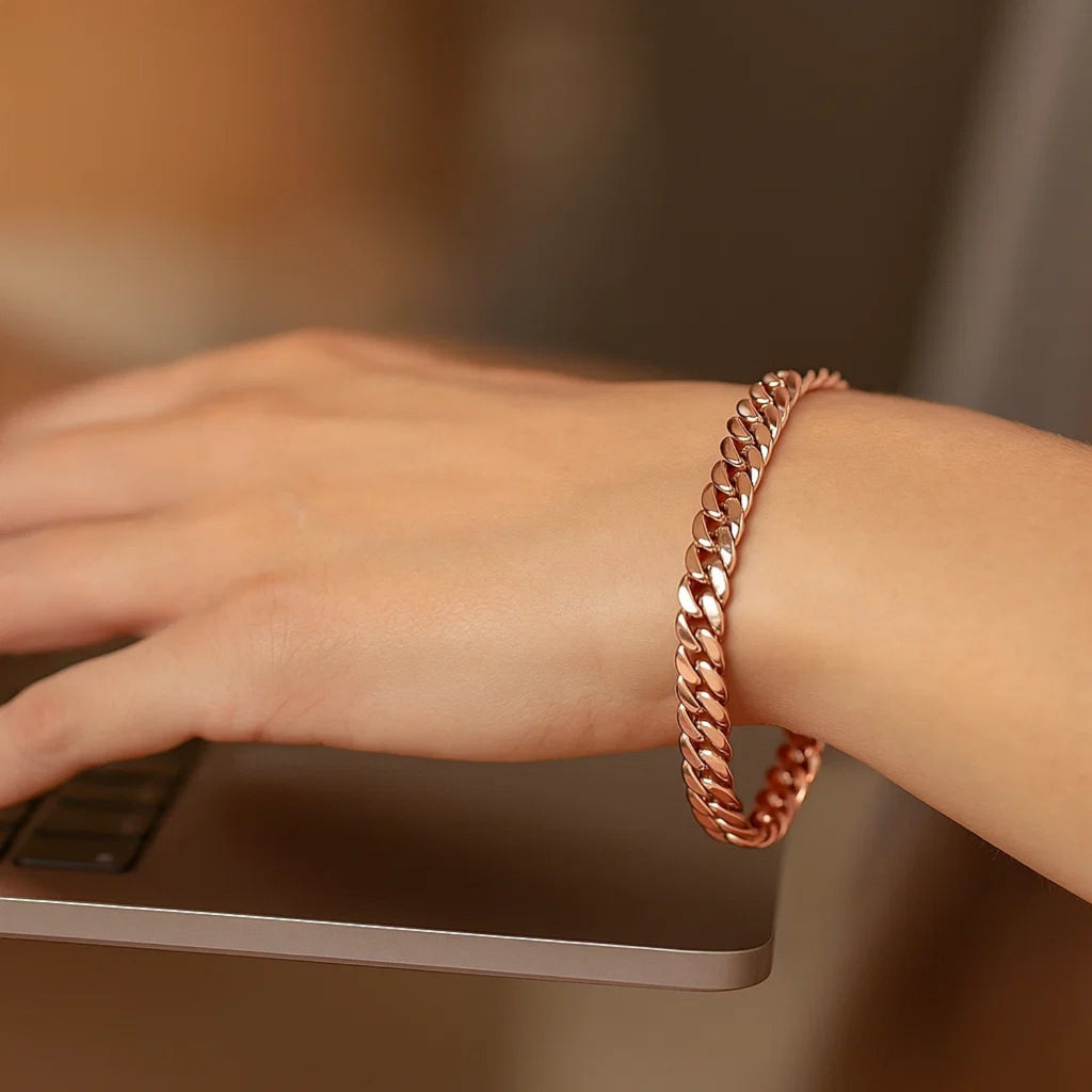 14K Rose Gold Ladies Cuban Link Bracelet (5.90 mm)
