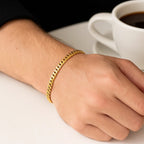 14k Yellow Gold Miami Cuban Semi Solid Bracelet (4.50 mm)