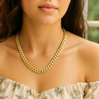14k Yellow Gold Polished Miami Cuban Chain Necklace