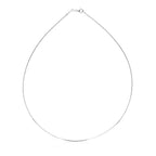 Sterling Silver Round Omega Style Chain Necklace with Rhodium Plating (1.55mm)