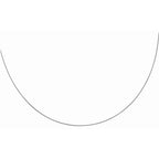Sterling Silver Round Omega Style Chain Necklace with Rhodium Plating (1.55mm)
