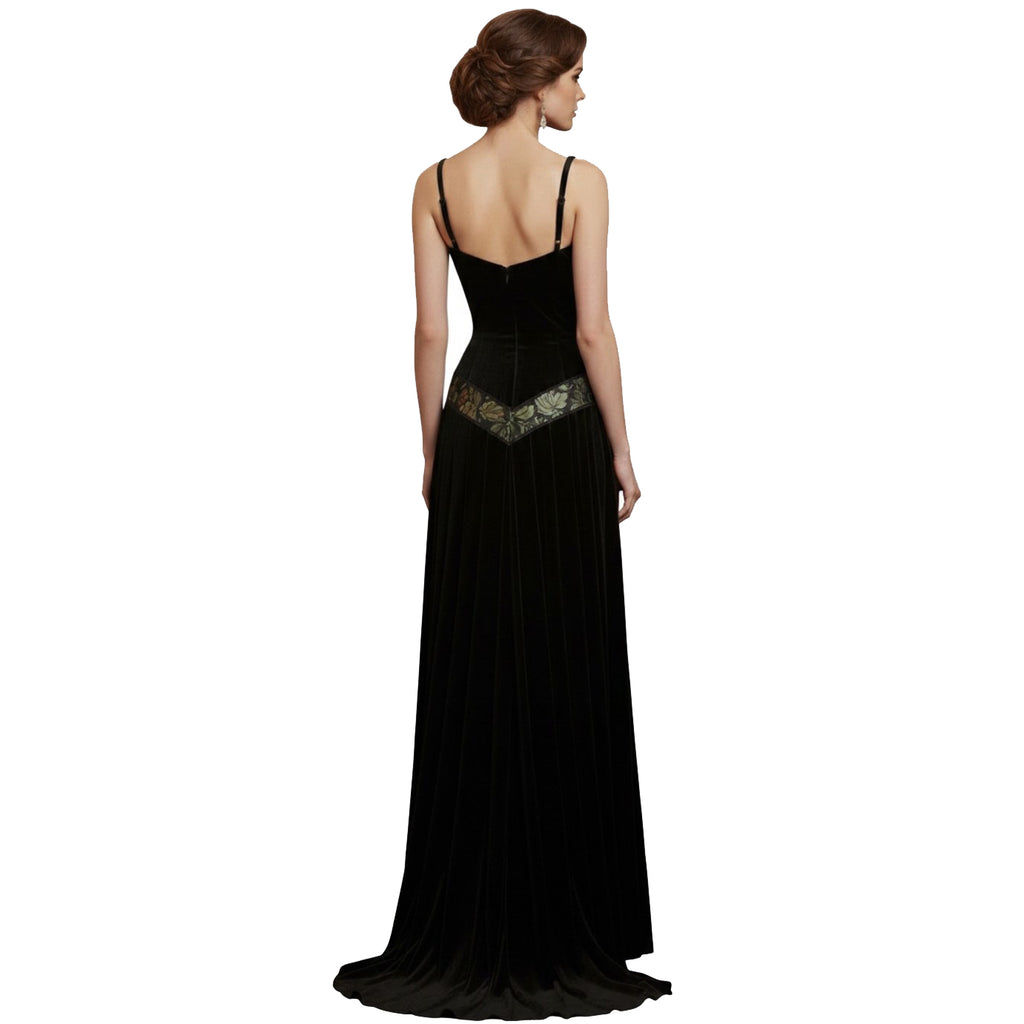 Black Velvet Medieval Maxi Dress
