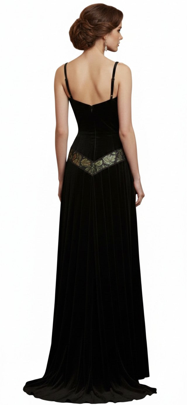 Black Velvet Medieval Maxi Dress