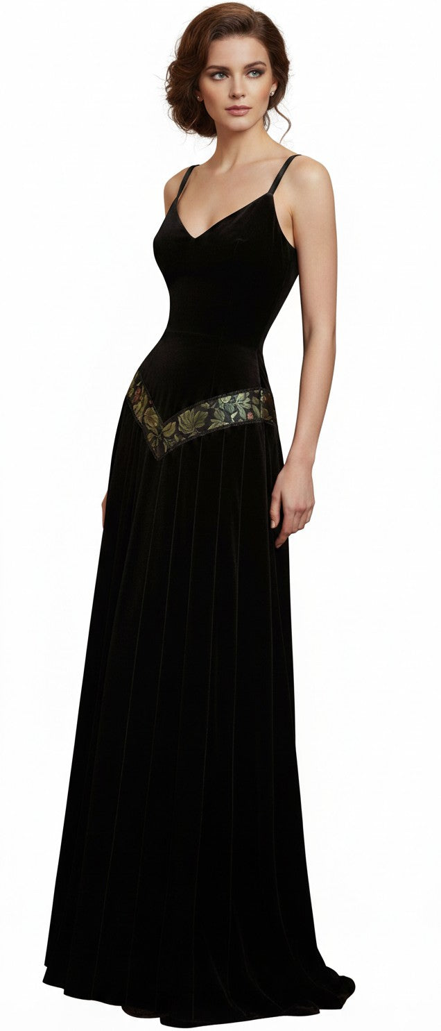 Black Velvet Medieval Maxi Dress