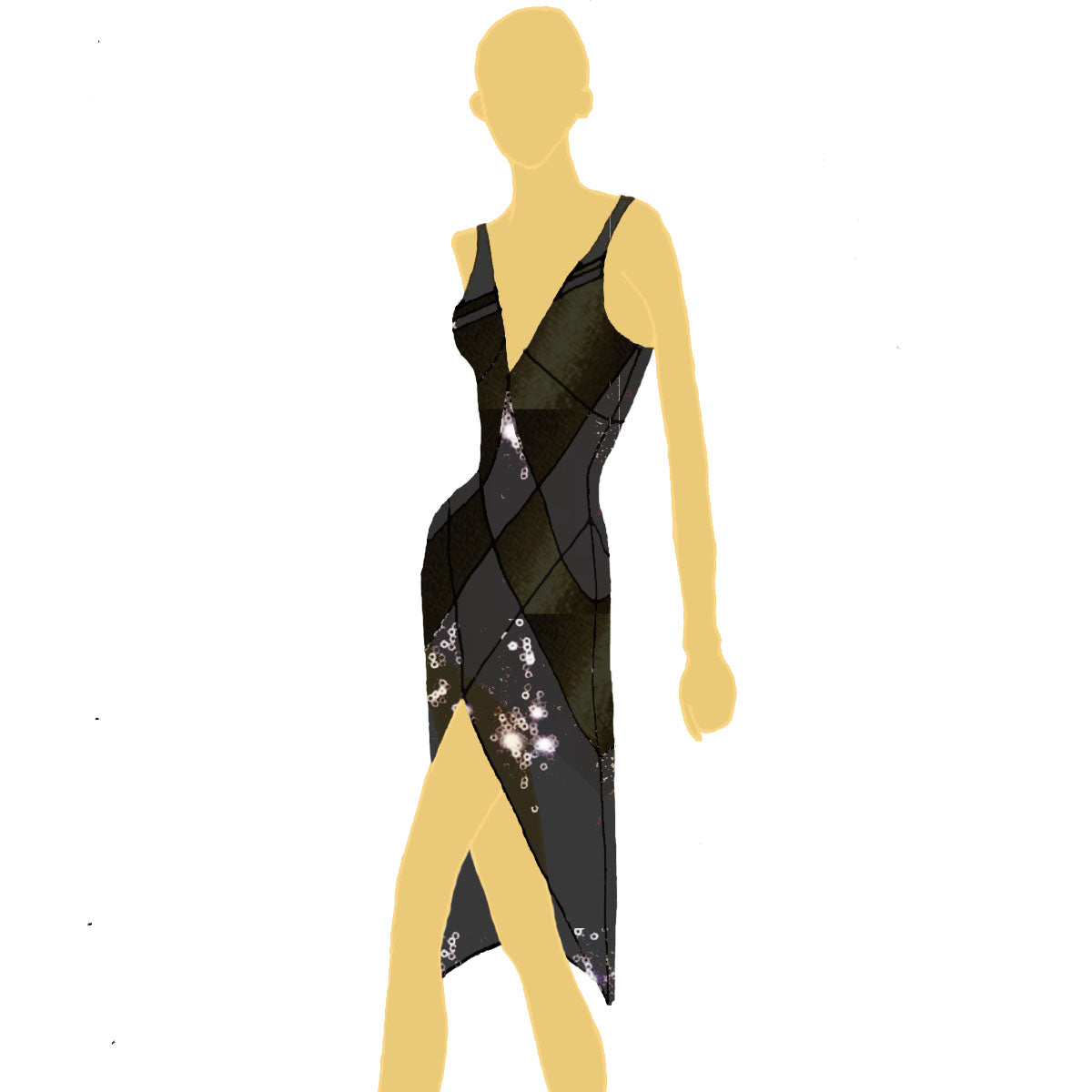Art Deco Shift with Overlay