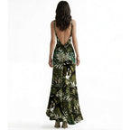 Reversible Backless Jersey Dress Khaki/Print