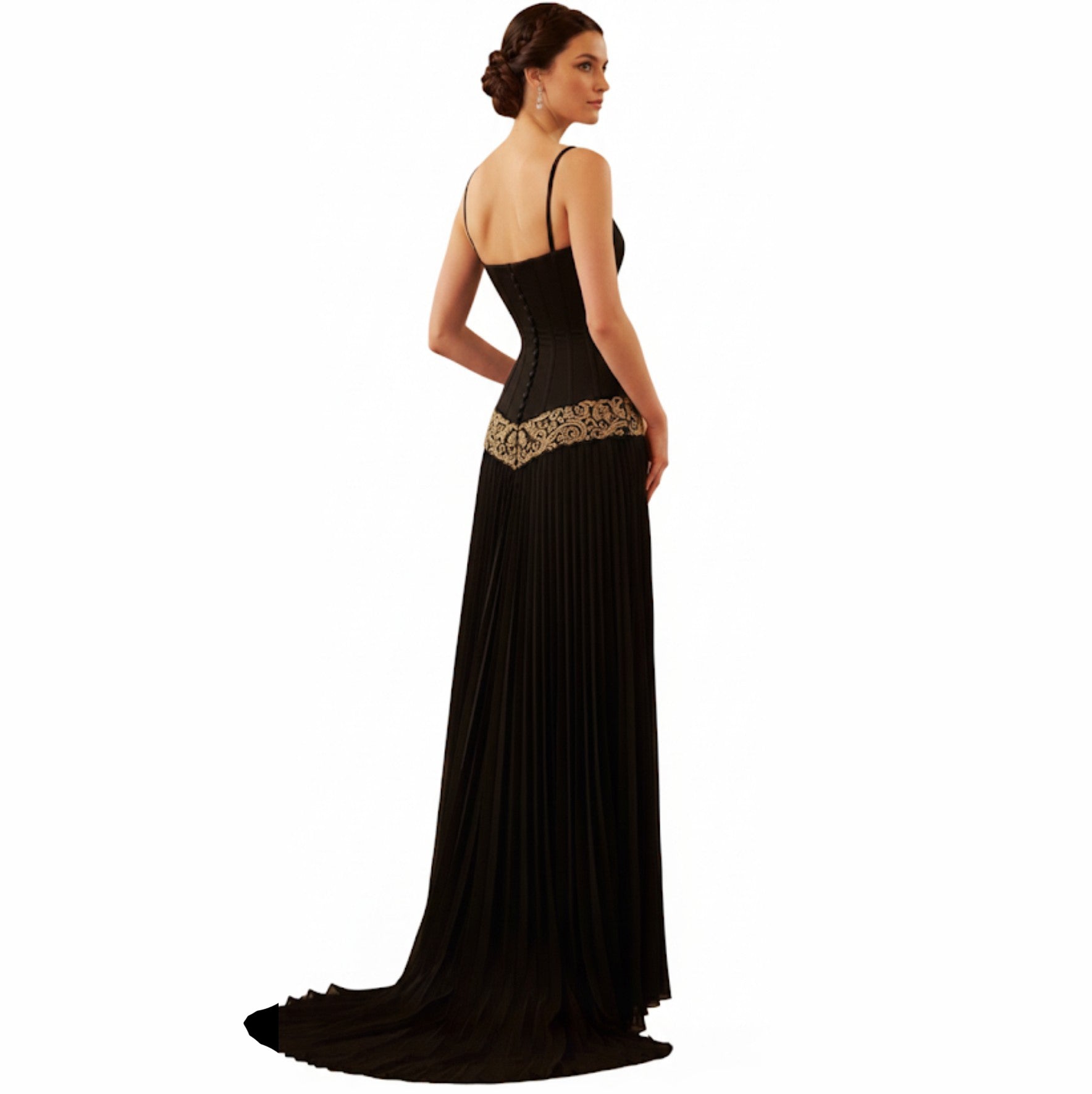 Black Velvet Medieval Maxi Dress