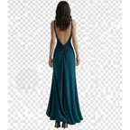 Reversible Backless Jersey Dress Teal/Stripe