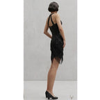 Assymetric Fringe Flapper Dress