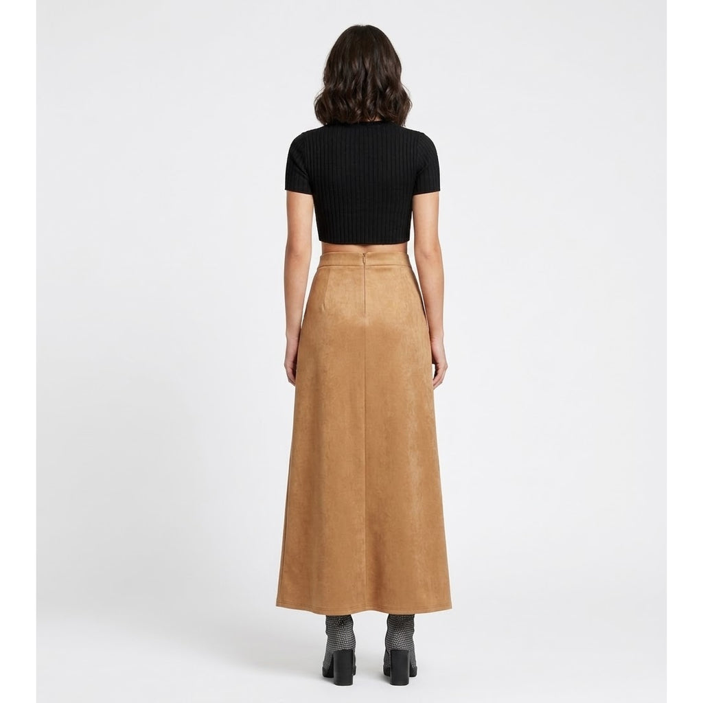 Suede Panel Skirt