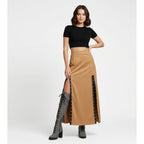 Suede Panel Skirt