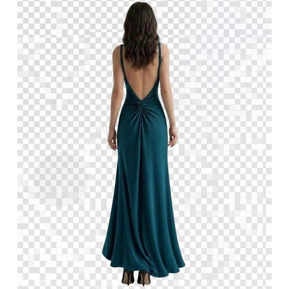 Reversible Backless Jersey Dress Teal/Stripe
