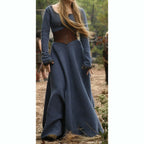 Vampire Diaries Rebekah Blue Wool Dress with Cincher