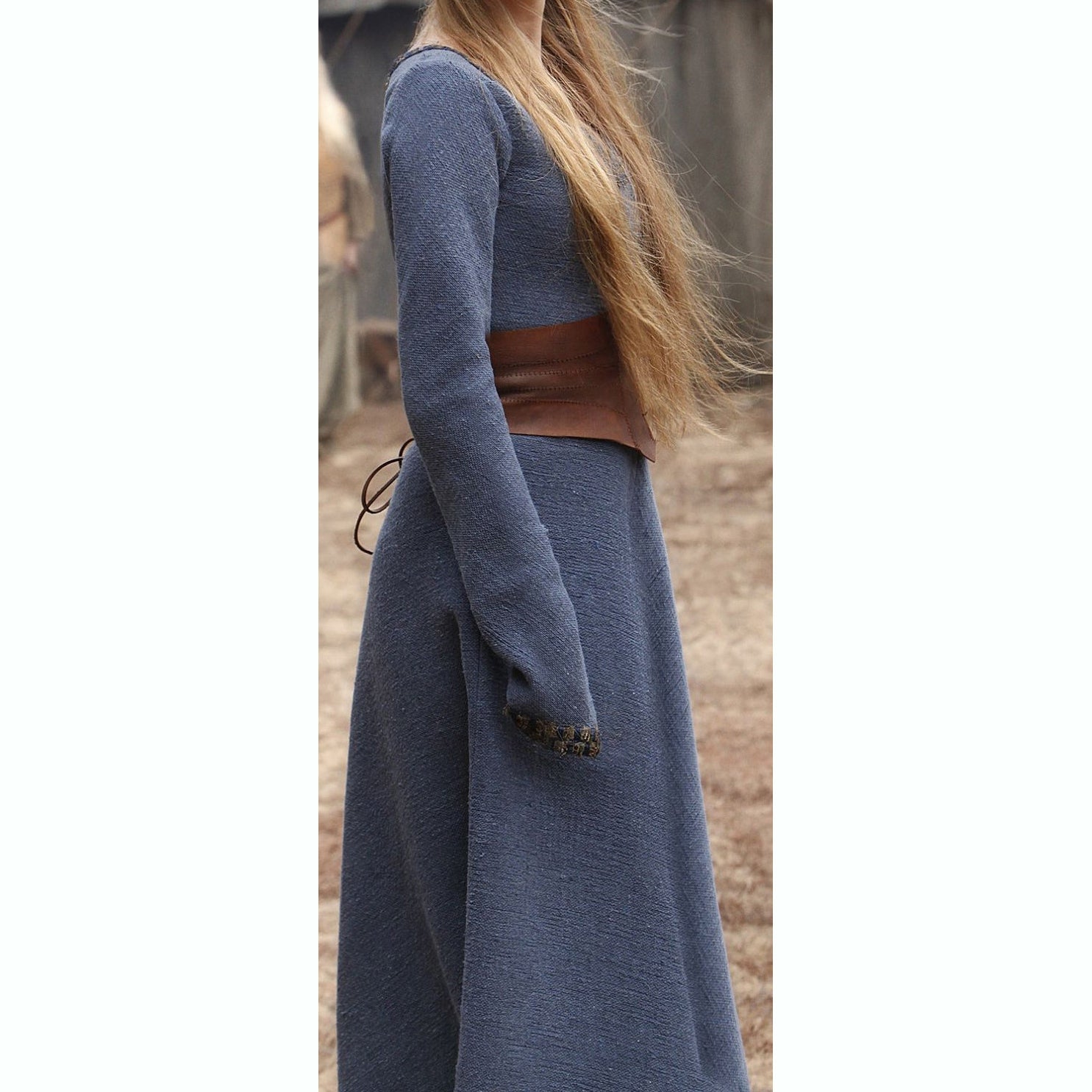 Vampire Diaries Rebekah Blue Wool Dress with Cincher