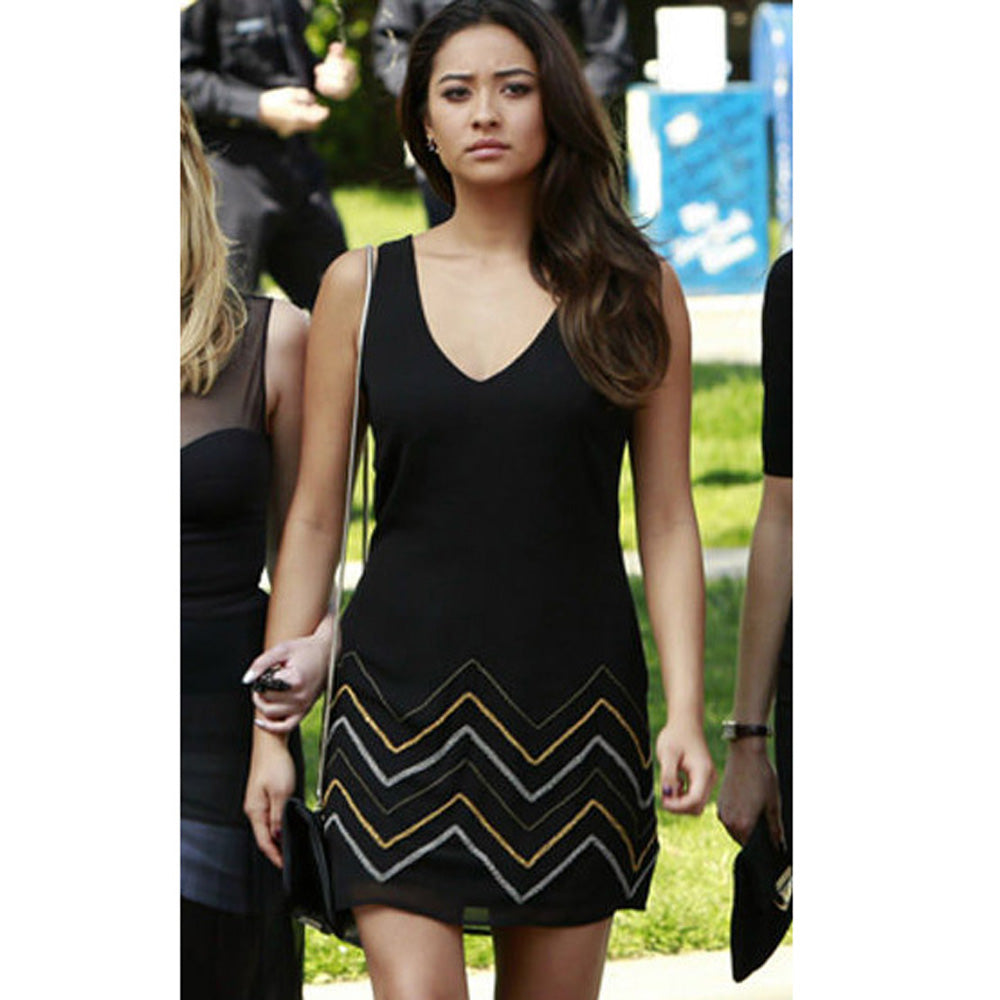 Emily Black Beaded Dress Pretty Little Liars