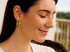 14k Yellow Gold Polished Hoop Earrings (4x30 mm)