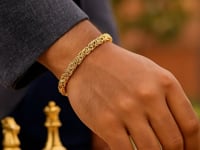 10k Yellow Gold Byzantine Design Chain Bracelet (7.00 mm)