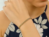 14k Yellow Gold Classic Miami Cuban Solid Bracelet (3.20 mm) 7"