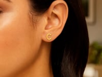 Gold Yours Truly Initial C Stud Earrings