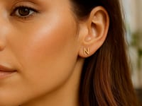 Gold Yours Truly Initial N Stud Earrings